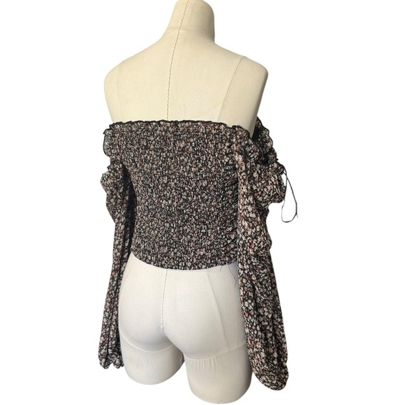 ASTR THE LABEL 
Floral Ruched Sweetheart Neck Top  Sz Small - Picture 6 of 8